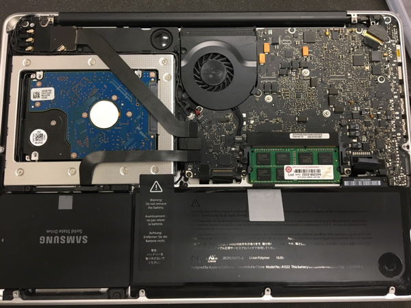 魔改造SSDとHDD MacBook Pro